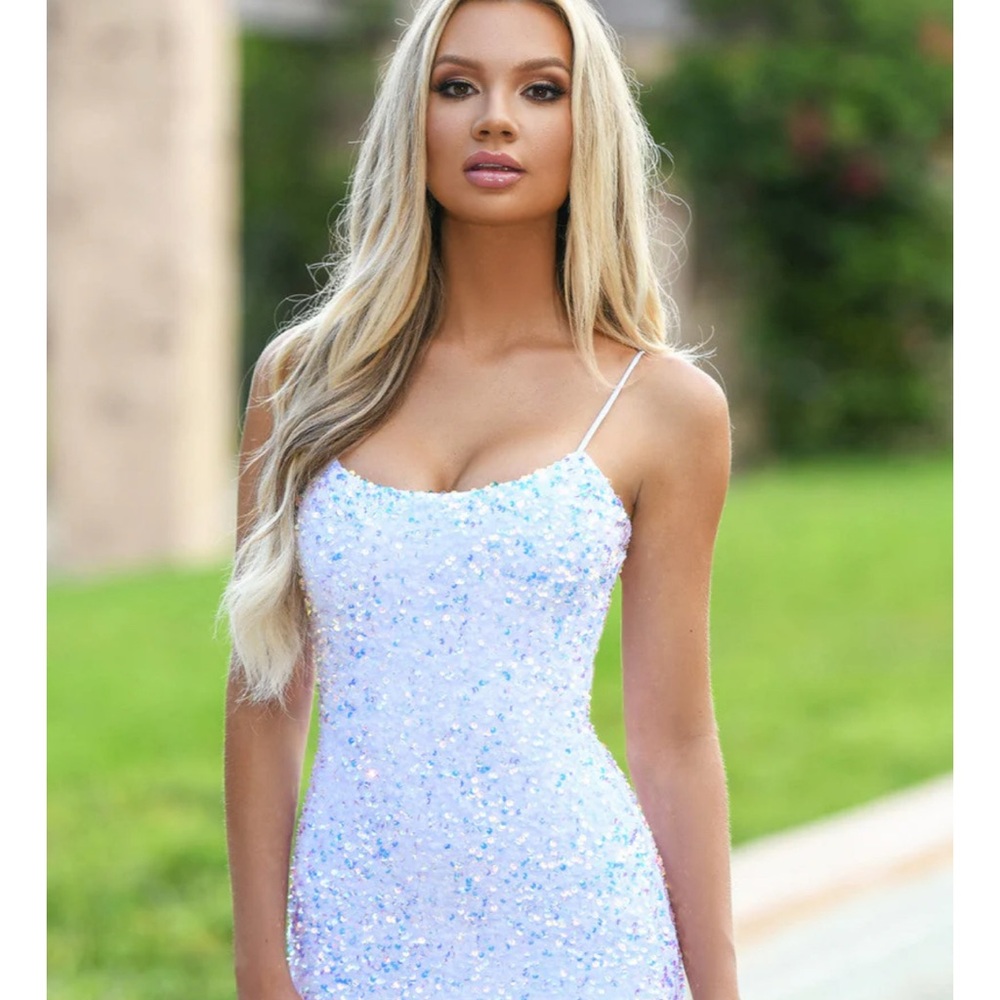 Elegant White Sequin Dress